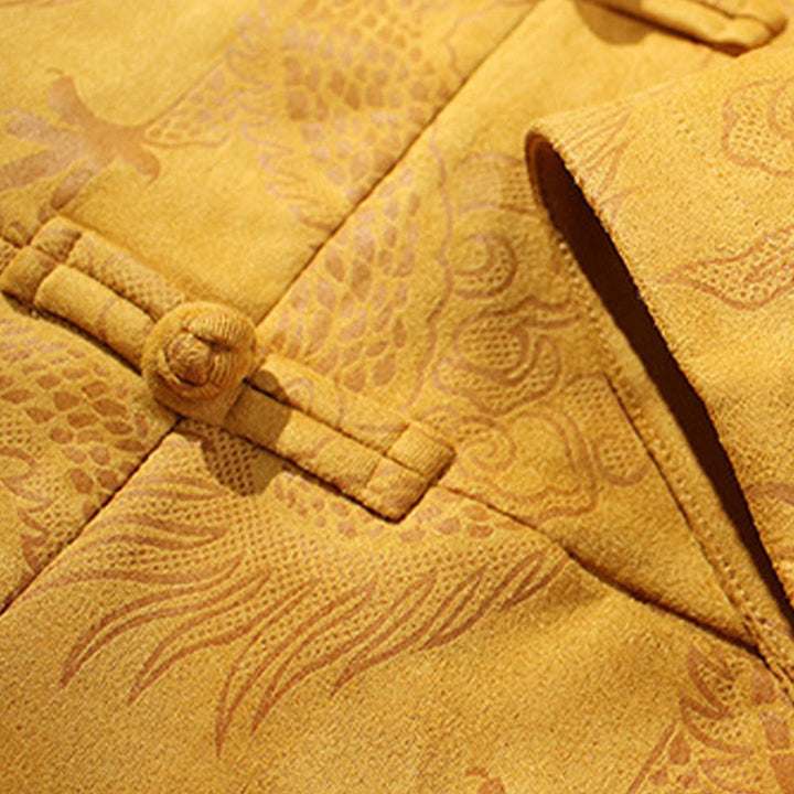 Veste à manches longues pour homme, motif dragon en bambou et Buddha Stones , avec boutons en forme de grenouille - image 21