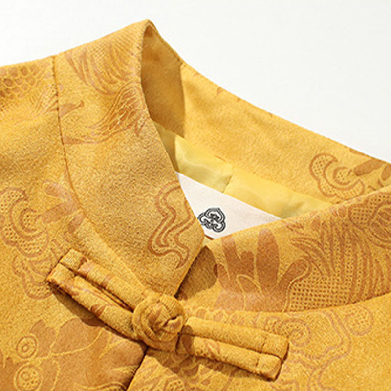 Veste à manches longues pour homme, motif dragon en bambou et Buddha Stones , avec boutons en forme de grenouille - image 20