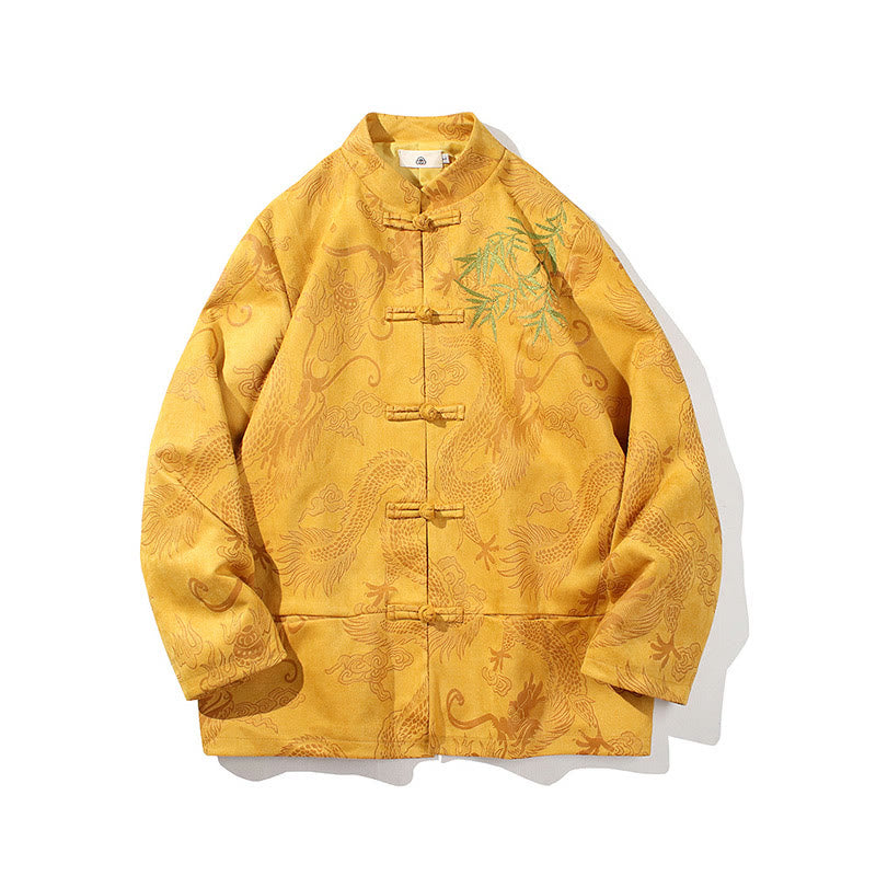 Veste à manches longues pour homme, motif dragon en bambou et Buddha Stones , avec boutons en forme de grenouille - image 23
