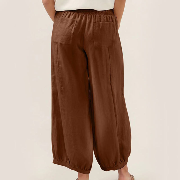Pantalon sarouel uni pour femme avec poches Buddha Stones - image 9