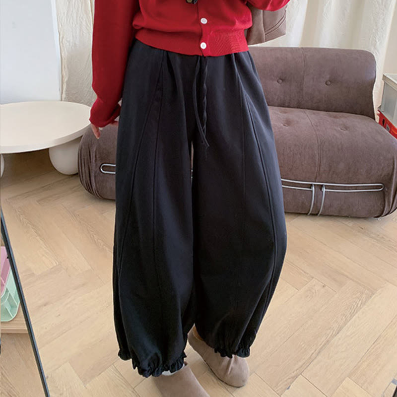Pantalon Buddha Stones uni avec cordon de serrage et poches pour femme - Noir - US6，UK/AU10，EU38 (XL) - image 12