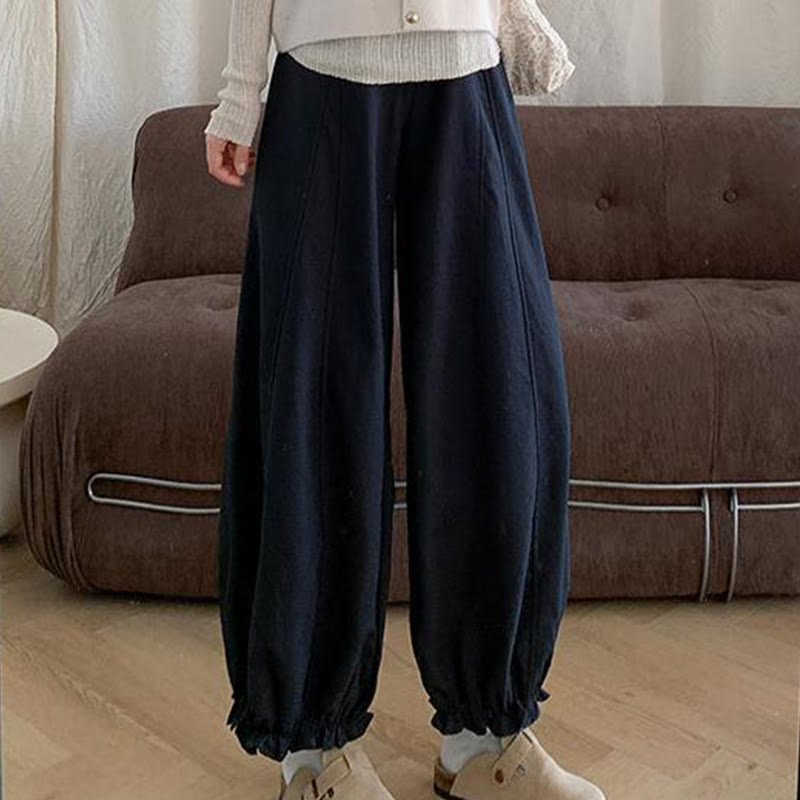 Pantalon Buddha Stones uni avec cordon de serrage et poches pour femme - image 11