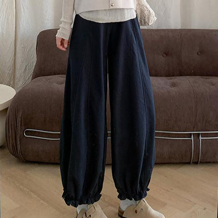 Pantalon Buddha Stones uni avec cordon de serrage et poches pour femme - image 11