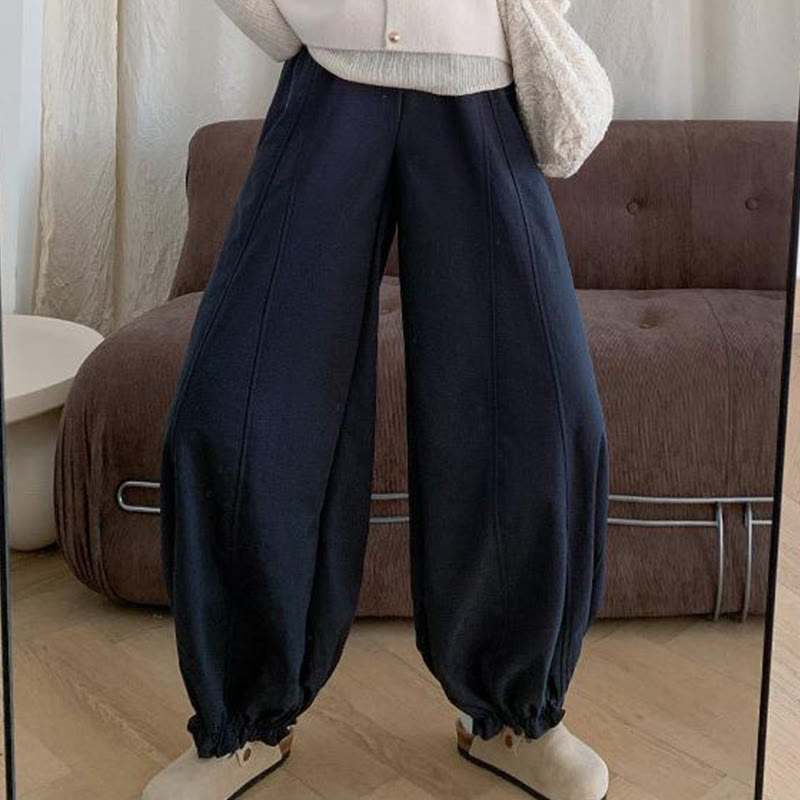 Pantalon Buddha Stones uni avec cordon de serrage et poches pour femme - image 15