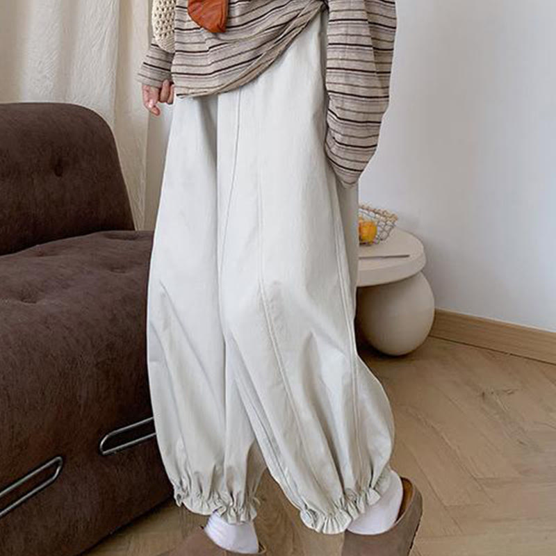 Pantalon Buddha Stones uni avec cordon de serrage et poches pour femme - image 6