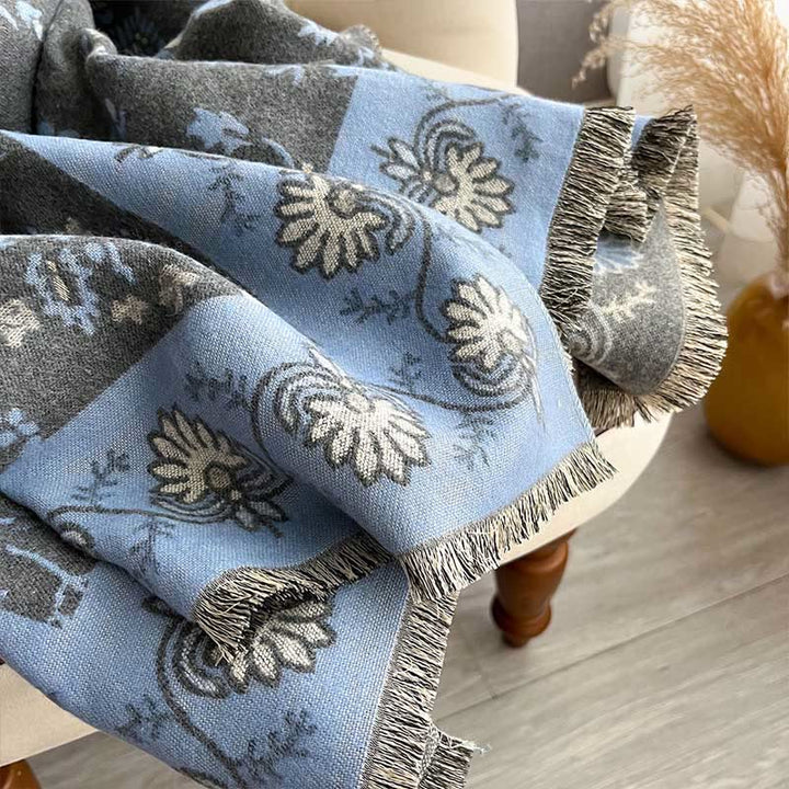 Écharpe douce à motif cachemire et vignes, épaisse et chaude, avec Buddha Stones , pour l'hiver - image 8