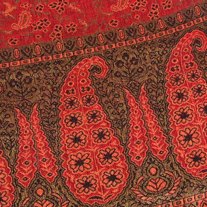 Écharpe Buddha Stones à pompons en jacquard et patchwork de couleurs contrastées - image 7