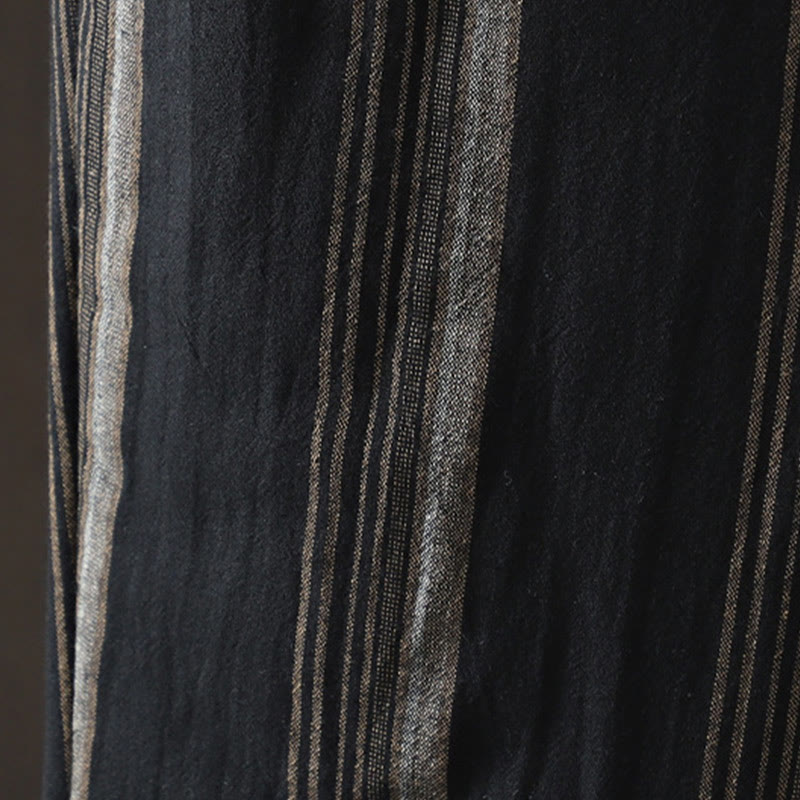Pantalon harem rayé thermique en coton pour femme Buddha Stones Commute avec poches - image 12