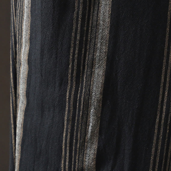 Pantalon harem rayé thermique en coton pour femme Buddha Stones Commute avec poches - image 12