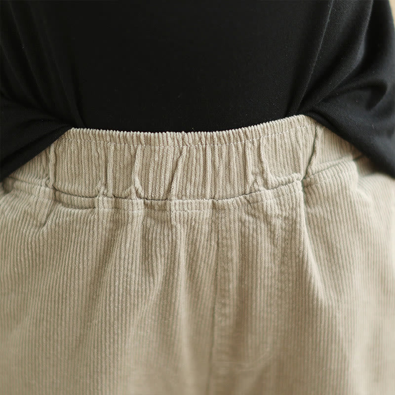 Pantalon sarouel en velours côtelé de coton uni Buddha Stones pour femme, doublé polaire thermique avec poches - image 23