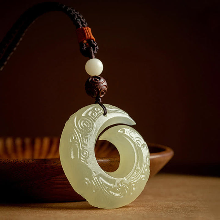 Collier pendentif porte-bonheur en jade , Buddha Stones, boucle de paix, petite feuille, bois de santal rouge, cinabre, agate