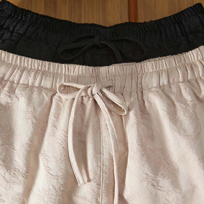 Pantalon d'hiver en coton à jambes larges et poches pour femme, motif floral, motif jacquard thermique Buddha Stones - image 15
