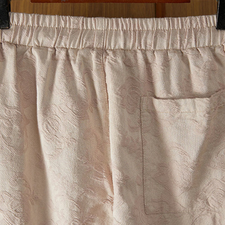 Pantalon d'hiver en coton à jambes larges et poches pour femme, motif floral, motif jacquard thermique Buddha Stones - image 10