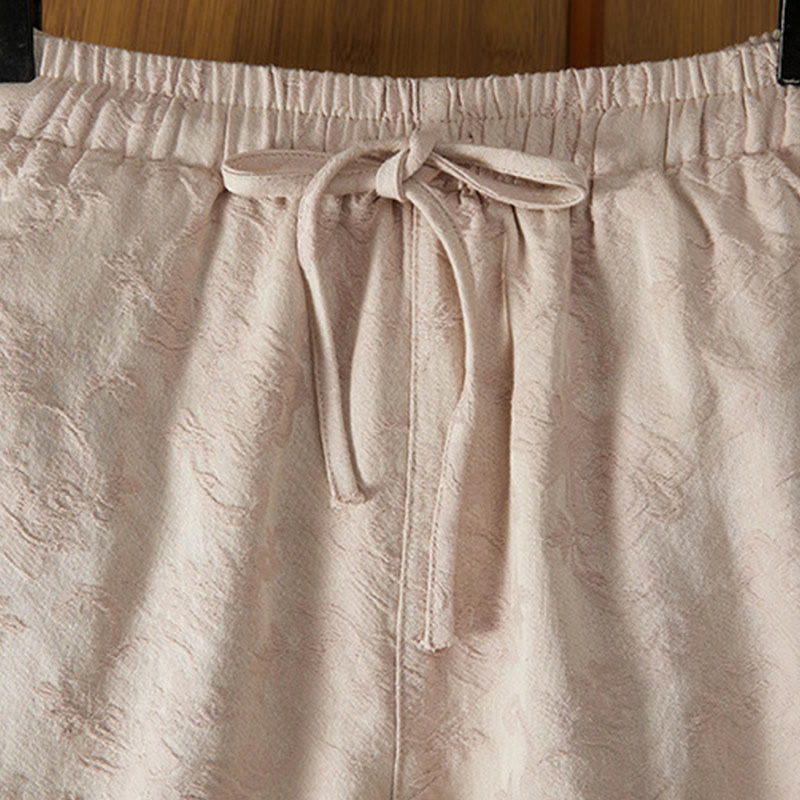 Pantalon d'hiver en coton à jambes larges et poches pour femme, motif floral, motif jacquard thermique Buddha Stones - image 9