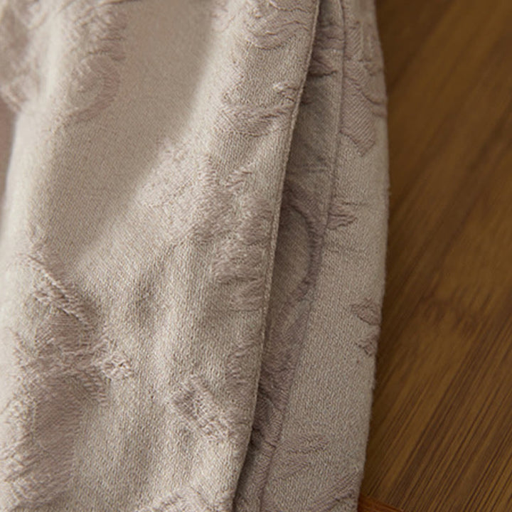Pantalon d'hiver en coton à jambes larges et poches pour femme, motif floral, motif jacquard thermique Buddha Stones - image 12
