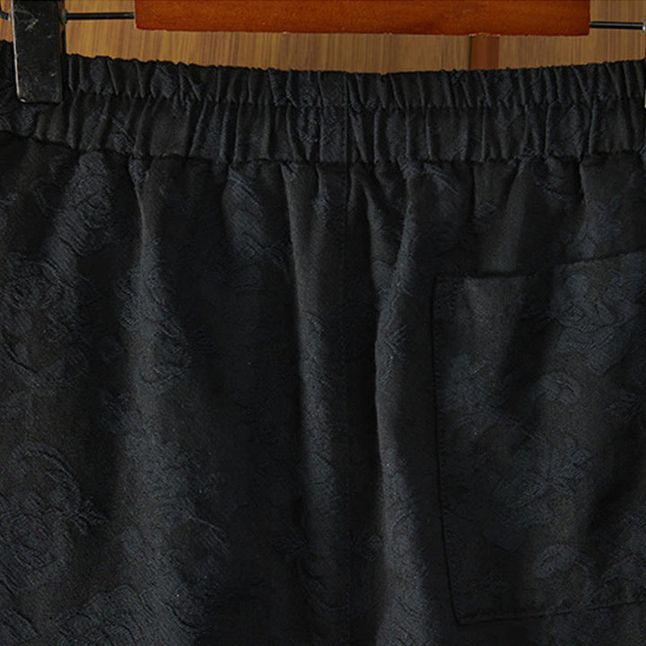 Pantalon d'hiver en coton à jambes larges et poches pour femme, motif floral, motif jacquard thermique Buddha Stones - image 2