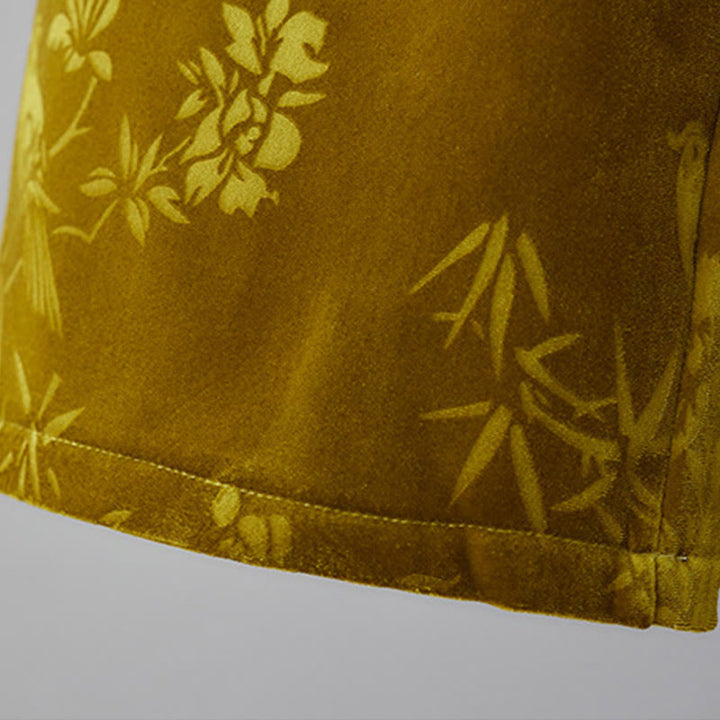 Pantalon large en coton doublé polaire avec poches et motif jacquard taille haute Buddha Stones pour femme - image 7