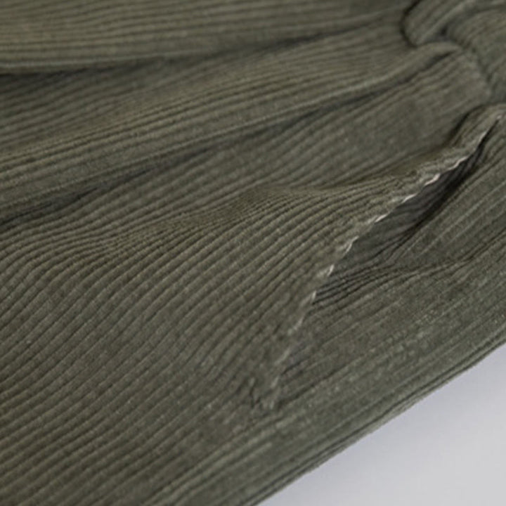 Pantalon large en velours côtelé de coton avec poches et taille haute pour femme Buddha Stones - image 13