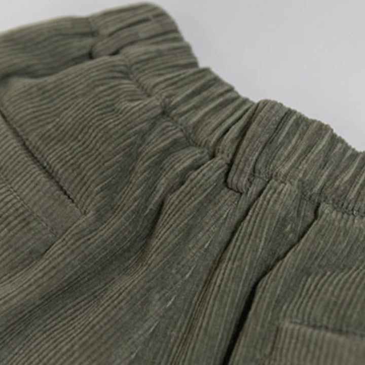 Pantalon large en velours côtelé de coton avec poches et taille haute pour femme Buddha Stones - image 12