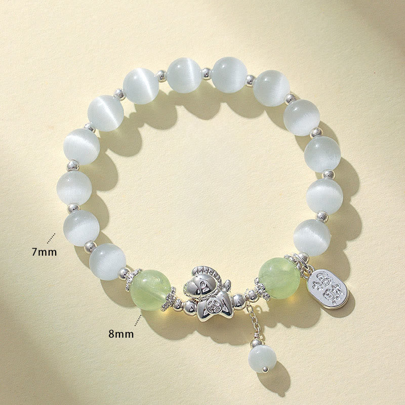 Bracelet d'amour en cristal de quartz rose œil de chat naturel Buddha Stones Année du Cheval Fu Personnage - image 14