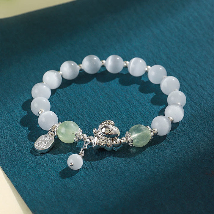 Bracelet d'amour en cristal de quartz rose œil de chat naturel Buddha Stones Année du Cheval Fu Personnage - image 10