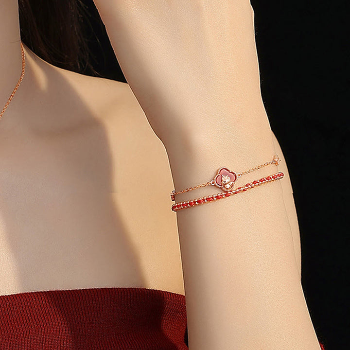 Bracelet de confiance en argent sterling 925 avec Buddha Stones et jade Hetian, agate rouge, année du cheval - image 5