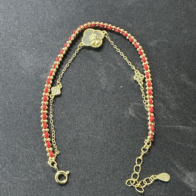 Bracelet de confiance en argent sterling 925 avec Buddha Stones et jade Hetian, agate rouge, année du cheval - Jade Hetian (tour de poignet : 14-18 cm) - image 8