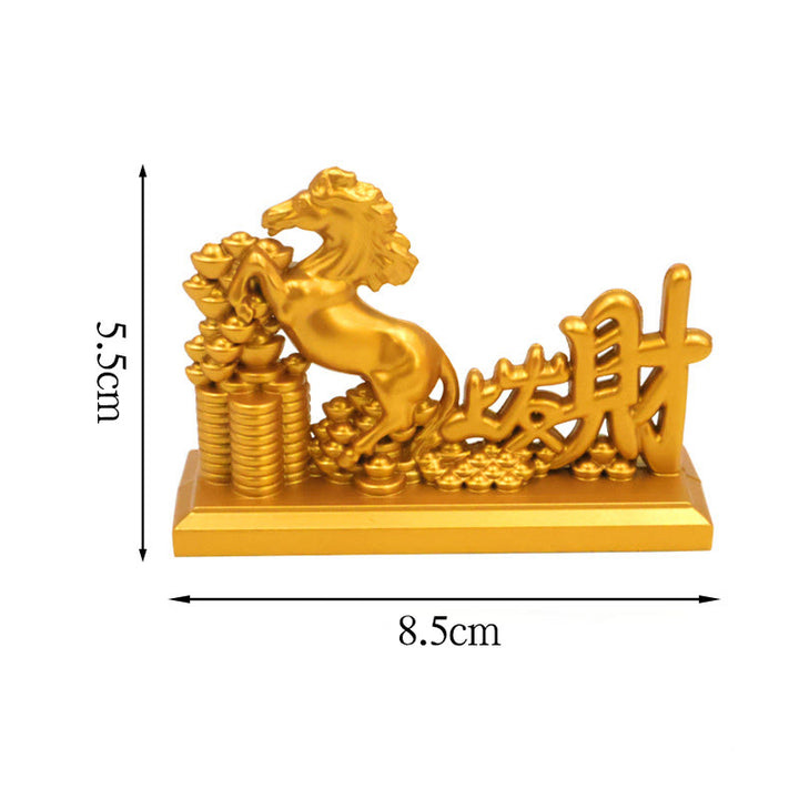 Buddha Stones Zodiaque chinois Année du Cheval Attirer Fortune Prospérité Décoration de la maison - Cheval Devient Riche 8,5*5,5 cm - image 17