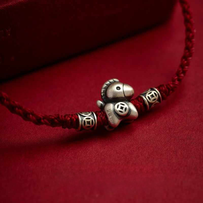 Bracelet de protection tressé en argent sterling 999 de Buddha Stones Année du Cheval - image 11