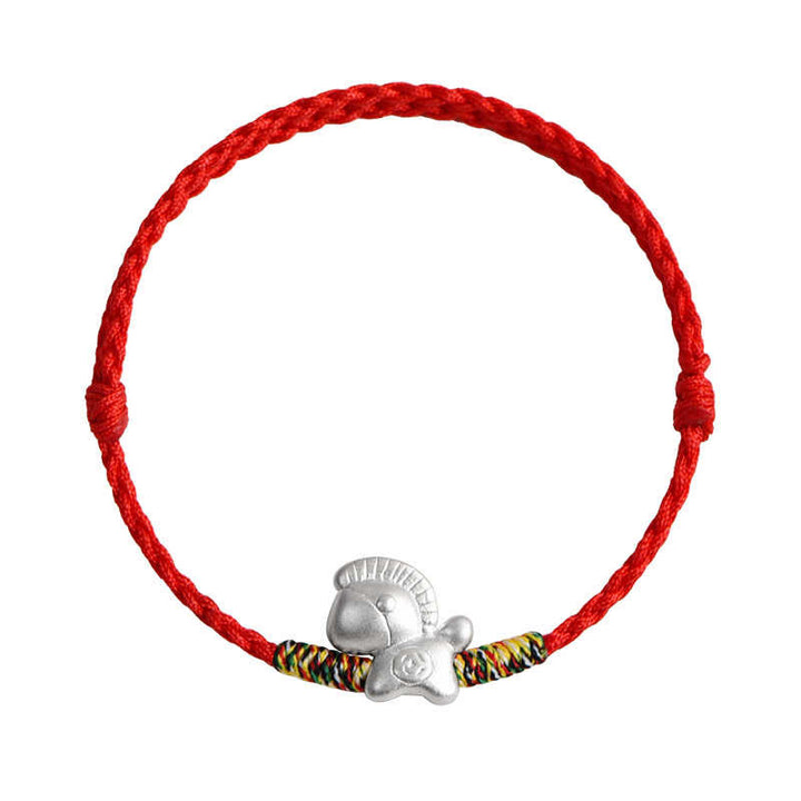 Bracelet de cheville tressé en argent sterling 999 avec Buddha Stones Année du Cheval - image 17