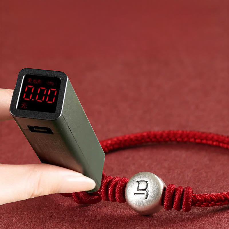 Bracelet tressé en argent sterling 999 avec cordon rouge et pierres de Buddha Stones Année du Cheval - image 15