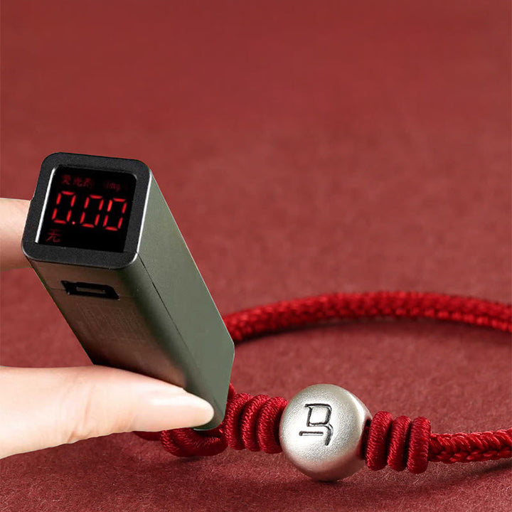 Bracelet tressé en argent sterling 999 avec cordon rouge et pierres de Buddha Stones Année du Cheval - image 15