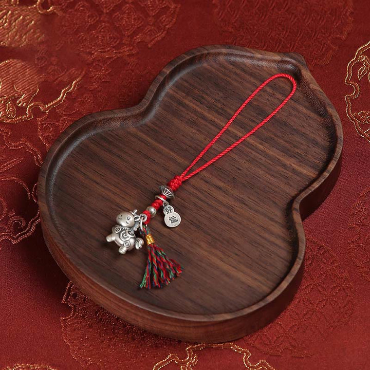 Buddha Stones Année du Cheval Argent Sterling 999 Pièces de cuivre porte-bonheur Décoration à suspendre pour téléphone - image 2