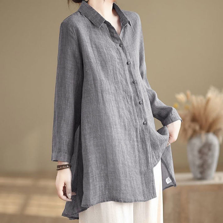 Chemise en coton à manches longues pour femme, motif irrégulier de Buddha Stones , boutons - image 5