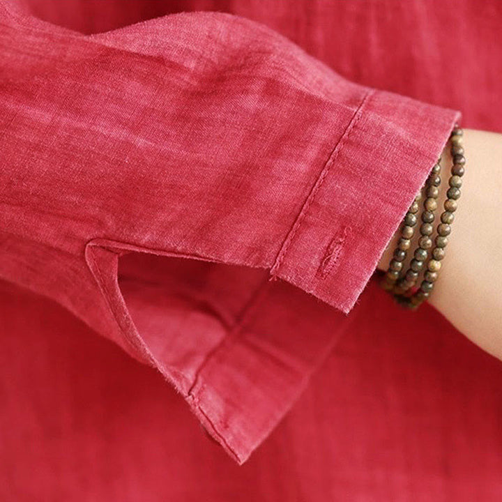 Chemise en coton à manches longues pour femme, motif irrégulier de Buddha Stones , boutons - image 13