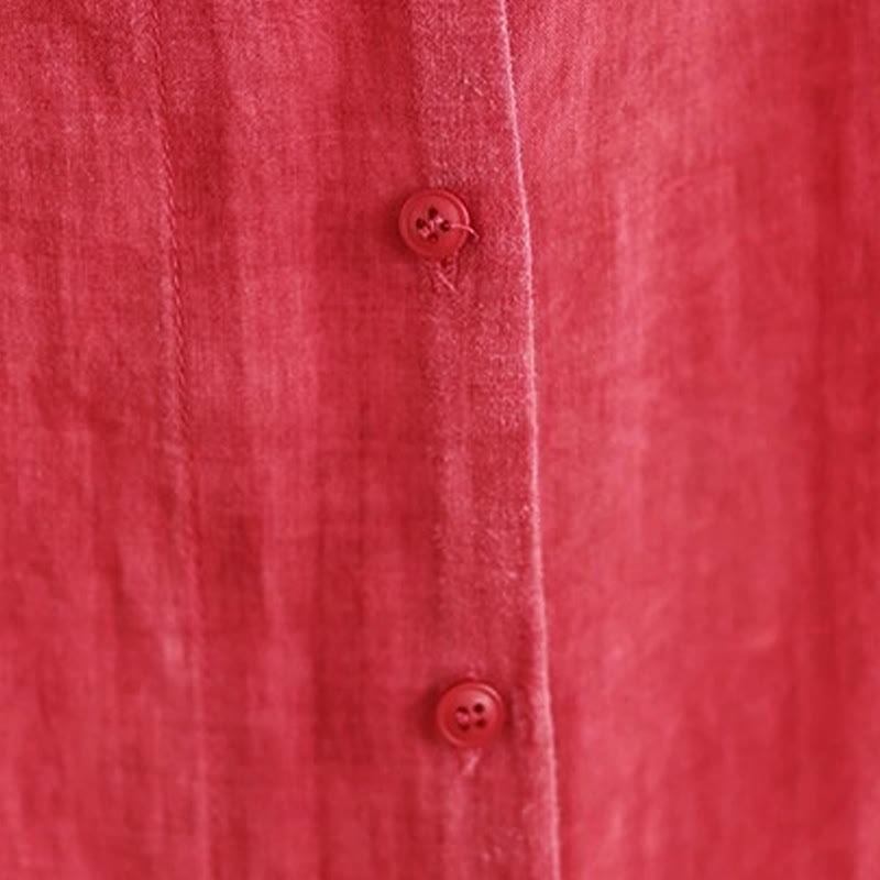 Chemise en coton à manches longues pour femme, motif irrégulier de Buddha Stones , boutons - image 7