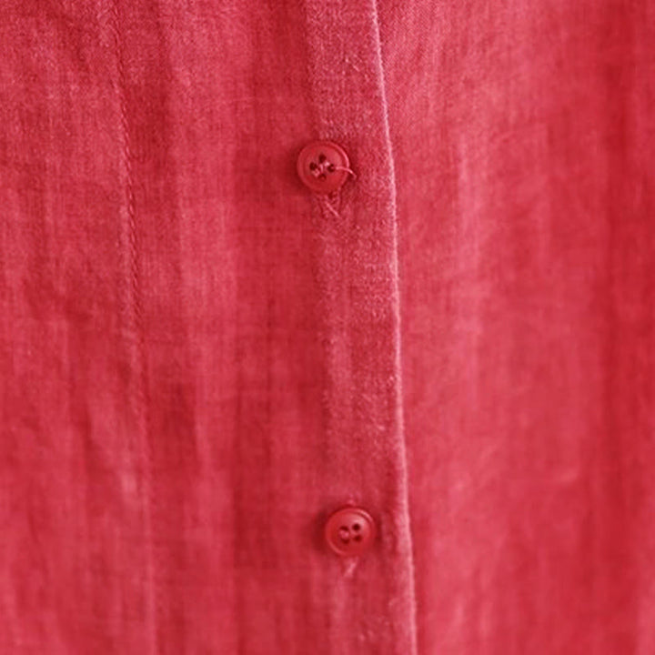 Chemise en coton à manches longues pour femme, motif irrégulier de Buddha Stones , boutons - image 7