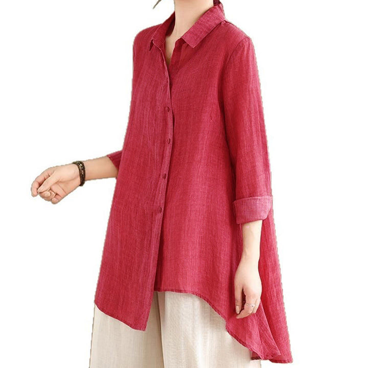 Chemise en coton à manches longues pour femme, motif irrégulier de Buddha Stones , boutons - image 20