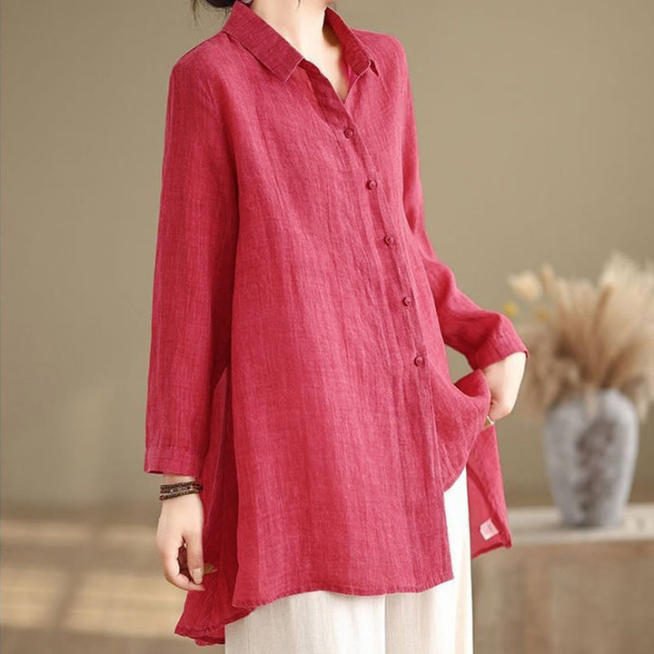 Chemise en coton à manches longues pour femme, motif irrégulier de Buddha Stones , boutons - image 9