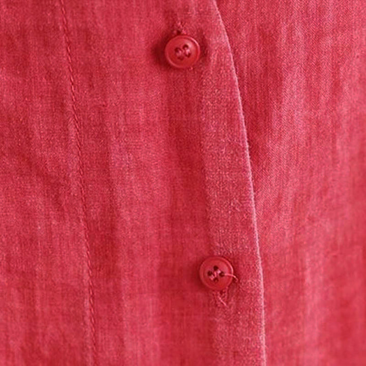 Chemise en coton à manches longues pour femme, motif irrégulier de Buddha Stones , boutons - image 10