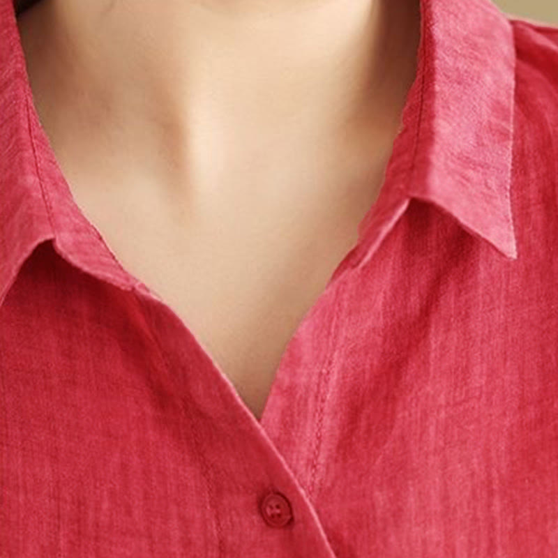 Chemise en coton à manches longues pour femme, motif irrégulier de Buddha Stones , boutons - image 8