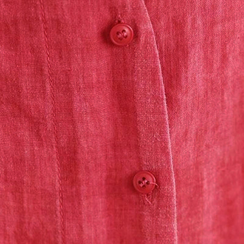 Chemise en coton à manches longues pour femme, motif irrégulier de Buddha Stones , boutons - image 10