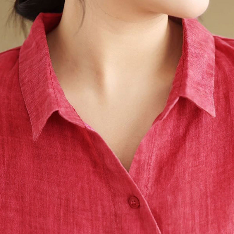 Chemise en coton à manches longues pour femme, motif irrégulier de Buddha Stones , boutons - image 16