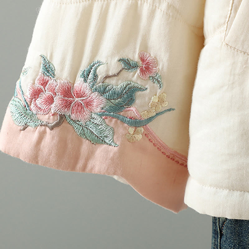 Veste matelassée en coton à manches longues et poches pour femme, brodée de Buddha Stones - image 12
