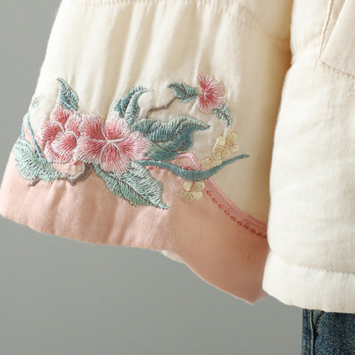 Veste matelassée en coton à manches longues et poches pour femme, brodée de Buddha Stones - image 12