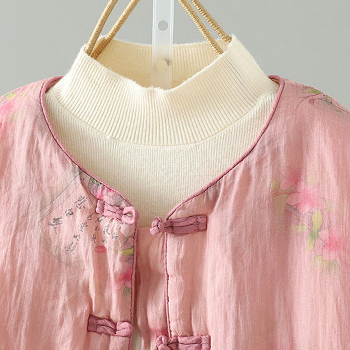 Veste matelassée en coton à manches longues et poches pour femme, imprimée Buddha Stones - image 2