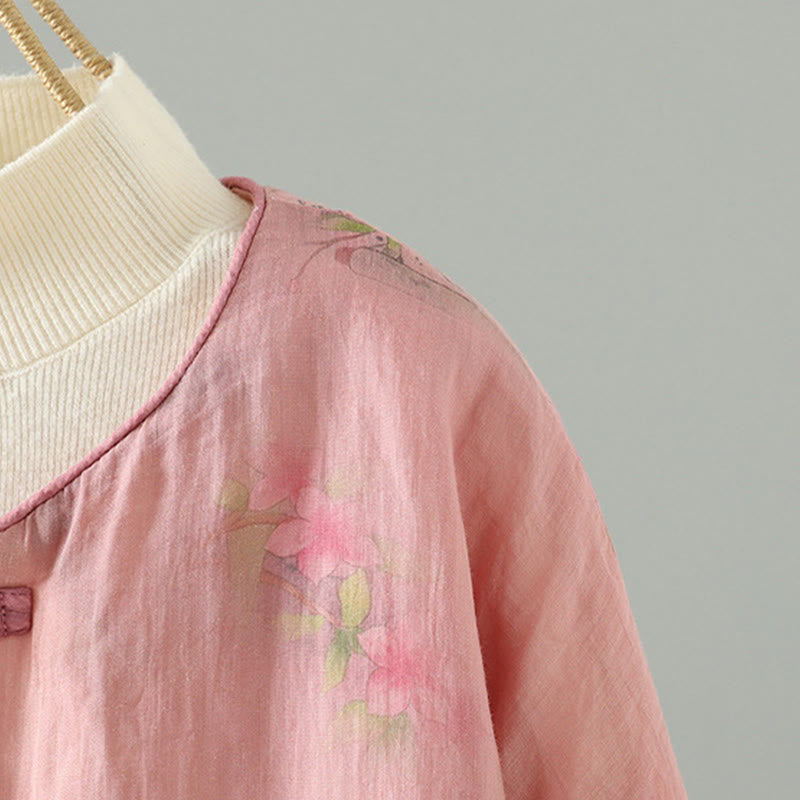 Veste matelassée en coton à manches longues et poches pour femme, imprimée Buddha Stones - image 3