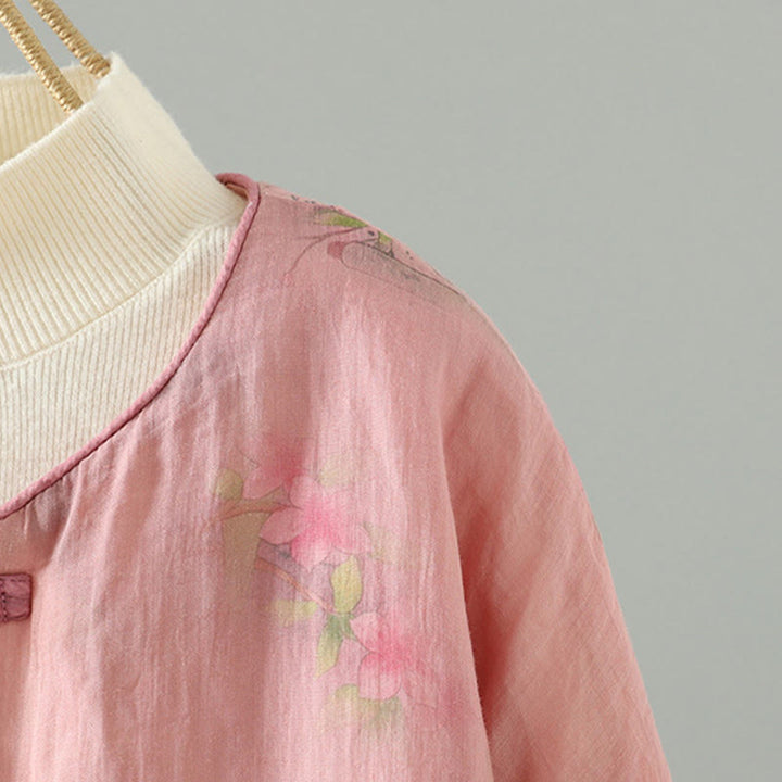 Veste matelassée en coton à manches longues et poches pour femme, imprimée Buddha Stones - image 3