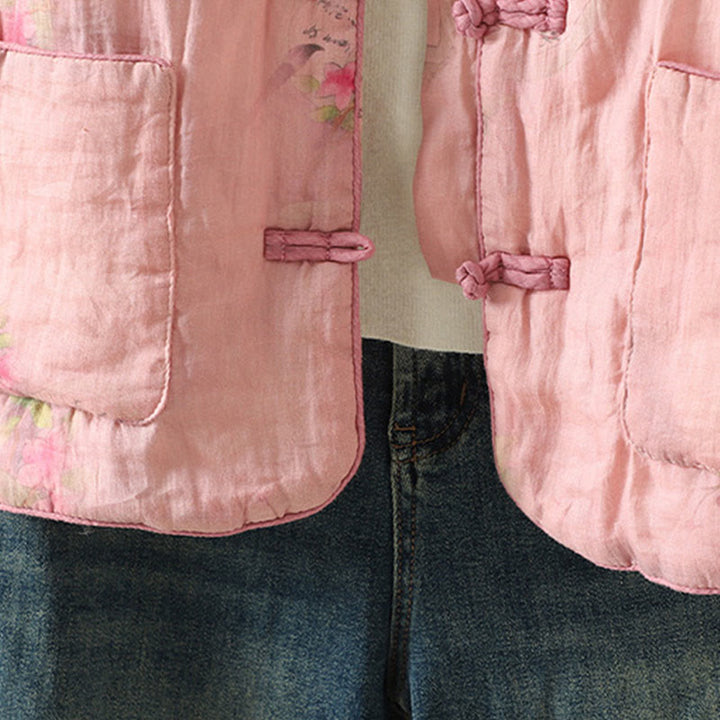 Veste matelassée en coton à manches longues et poches pour femme, imprimée Buddha Stones - image 12