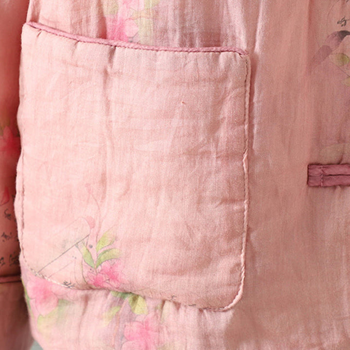 Veste matelassée en coton à manches longues et poches pour femme, imprimée Buddha Stones - image 8